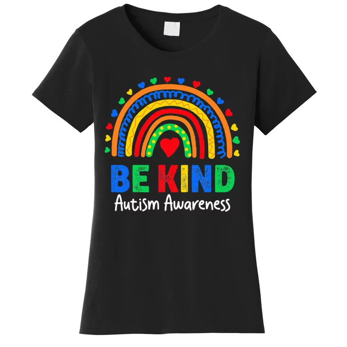 Autism Awareness Day Colorful Rainbow Be Kind Women's T-Shirt