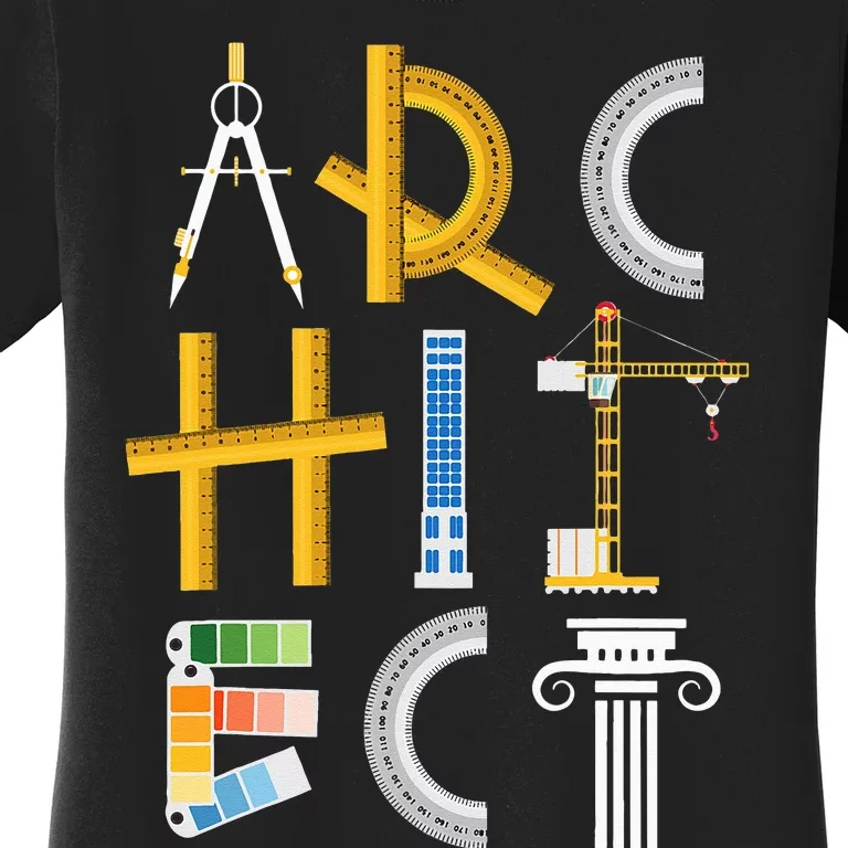 Architect Artwork Drawing Design Architecture Construction Women's T-Shirt