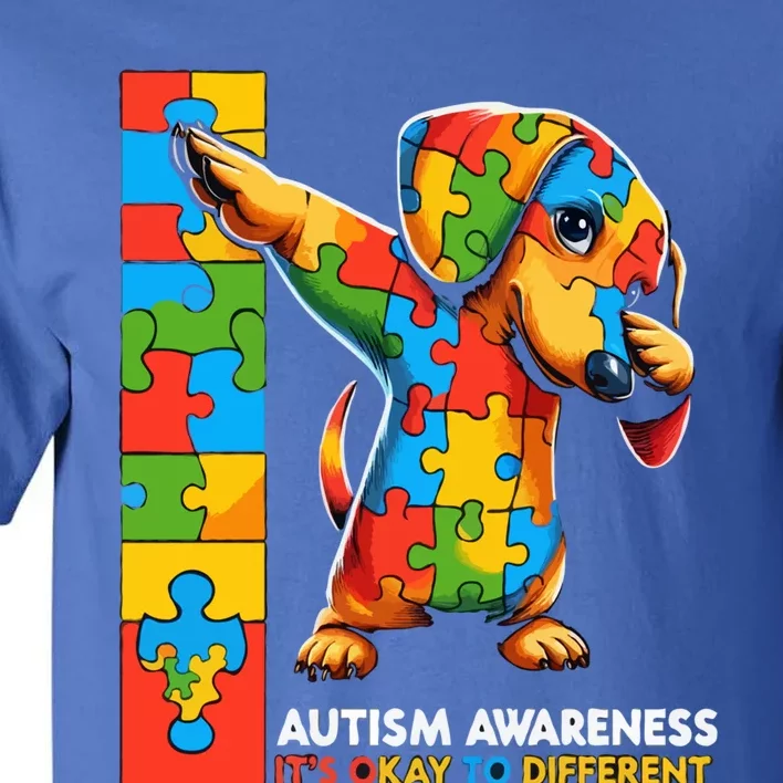 Autism Awareness Dabbing Dachshund Funny Gift Tall T-Shirt