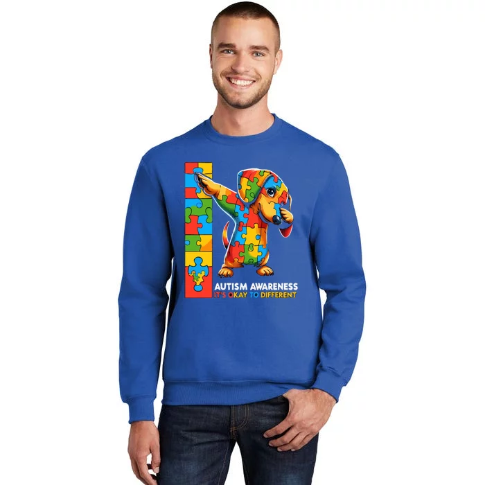 Autism Awareness Dabbing Dachshund Funny Gift Tall Sweatshirt