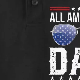 All American Dad Matching Family Fourth 4th of July American Dry Zone Grid Performance Polo