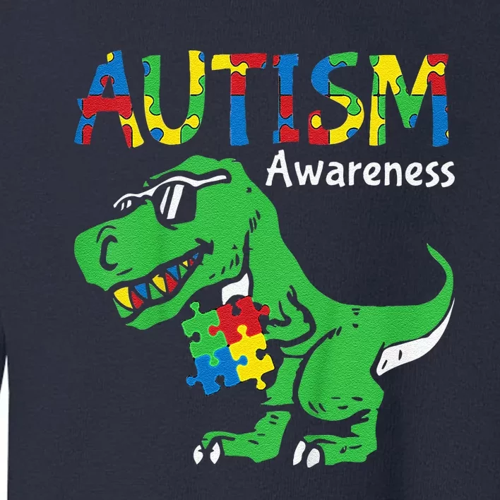 Autism Awareness Dino Autistic Cute Dinosaur Toddler Sweatshirt