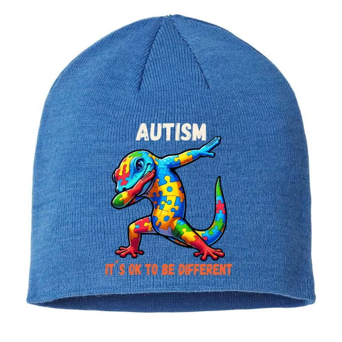 Autism Awareness Dabbing Gecko Funny Gift 8 1/2in Sustainable Knit Beanie