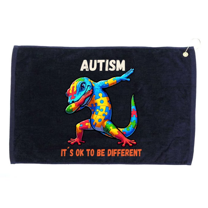 Autism Awareness Dabbing Gecko Funny Gift Grommeted Golf Towel