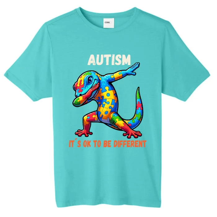 Autism Awareness Dabbing Gecko Funny Gift ChromaSoft Performance T-Shirt