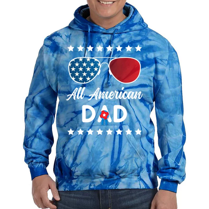 All American Dad 4th Of July Gift Tie Dye Hoodie