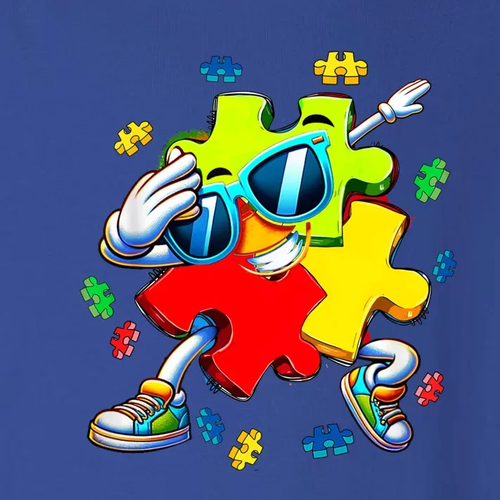 Autism Awareness Dabbing Puzzle Piece Sunglasses Gift Toddler Long Sleeve Shirt