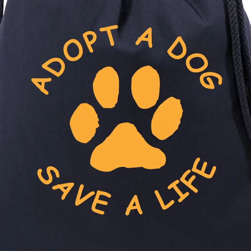 Adopt A Dog Save A Life Tee Rescue Dog Drawstring Bag