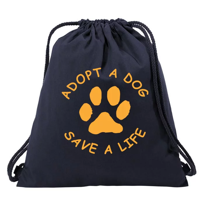 Adopt A Dog Save A Life Tee Rescue Dog Drawstring Bag