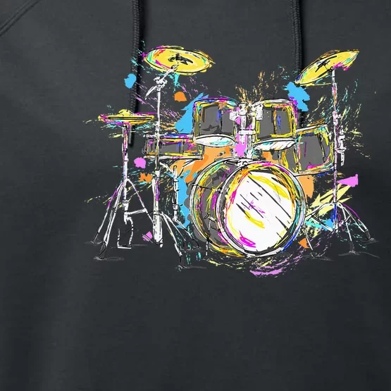 Abstract Art Drums Musician Music Band Throne Noose Performance Fleece Hoodie