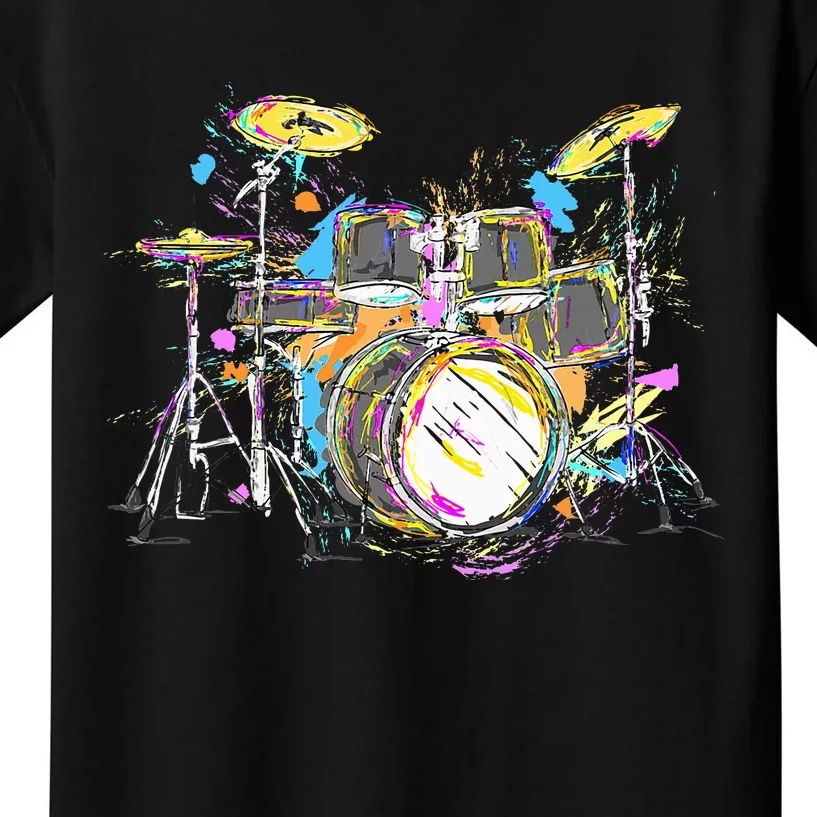 Abstract Art Drums Musician Music Band Throne Noose Kids T-Shirt