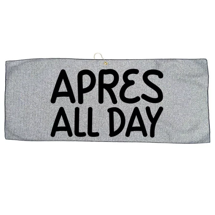 Apres All Day Skiing Ski Snowboarding Snow Sports Cool Gift Large Microfiber Waffle Golf Towel