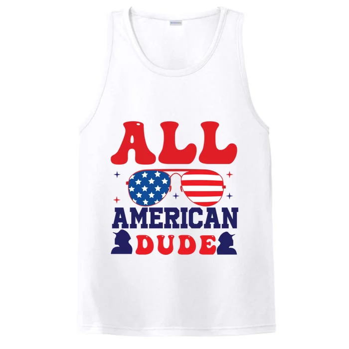 All American Dude 4th Of July Sunglasses Teens Cute Gift Performance Tank