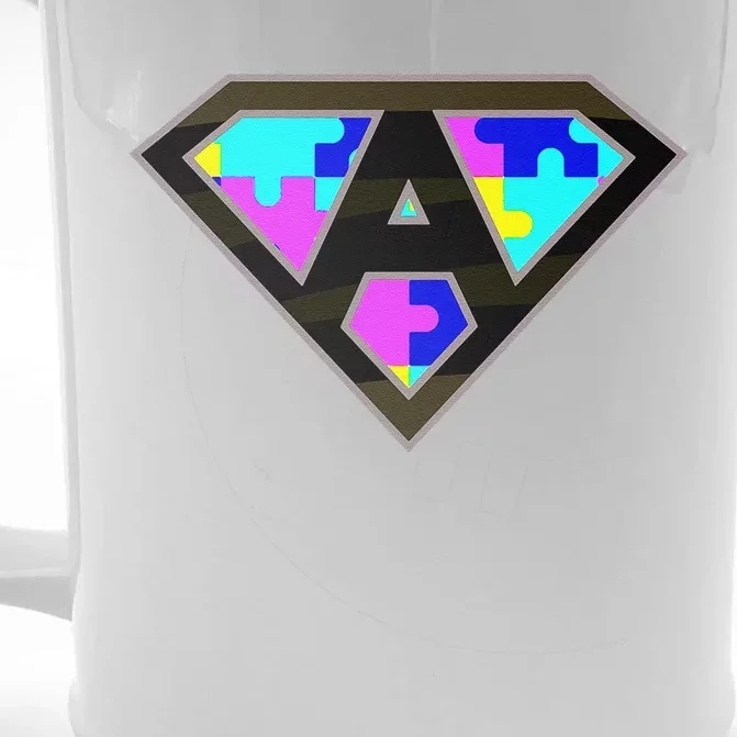 Autism Awareness Day Superhero Love Front & Back Beer Stein