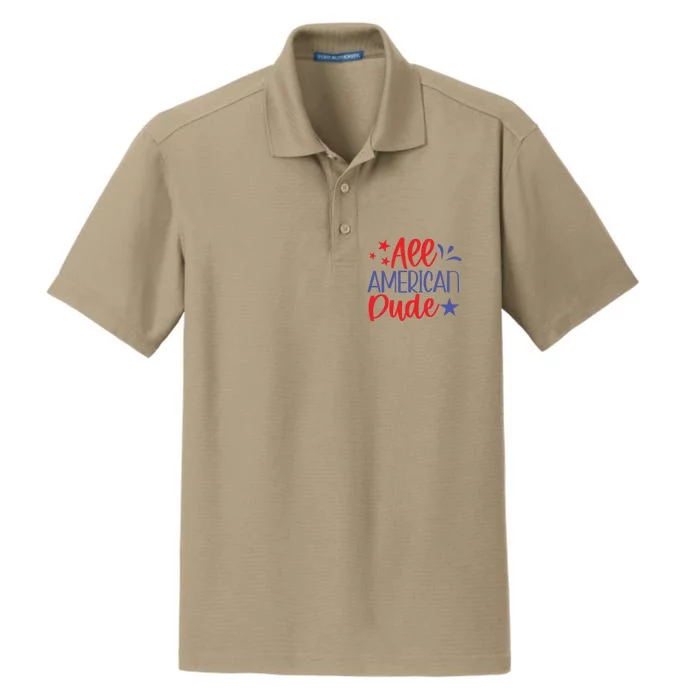 All American Dude Freedom 4th Of July Patriotic Veteran Meaningful Gift Dry Zone Grid Performance Polo