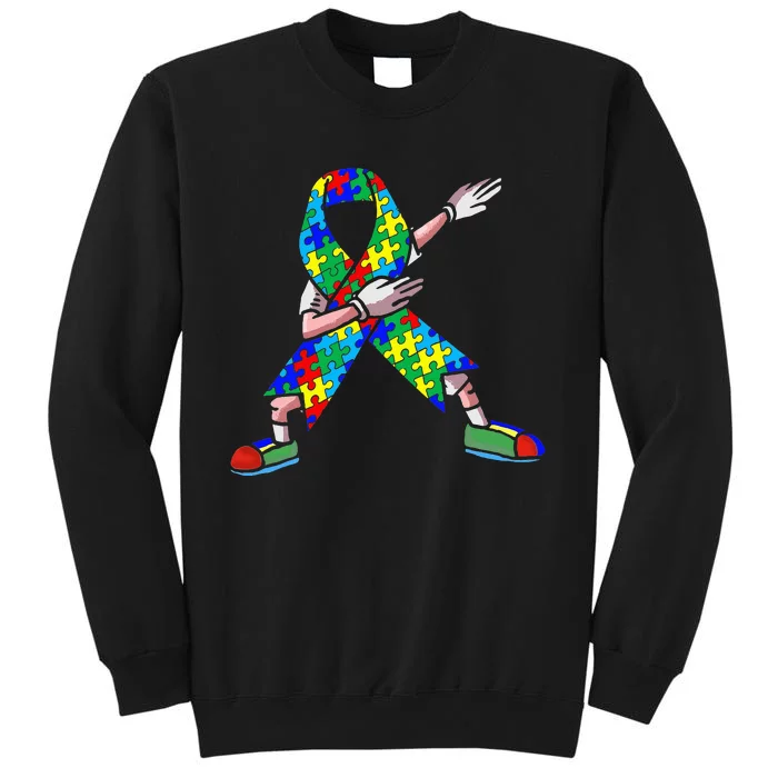 Autism Awareness Dabbing Puzzle Piece Love Dab Dance Sweatshirt