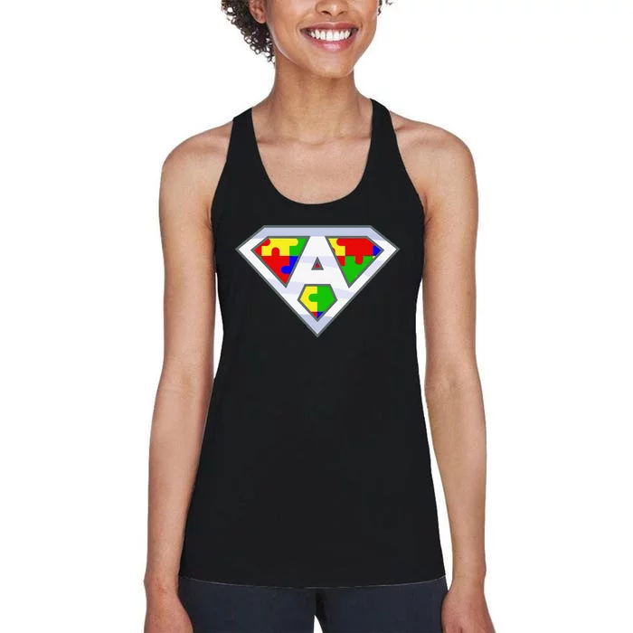 Autism Awareness Day Superhero Women's Racerback Tank