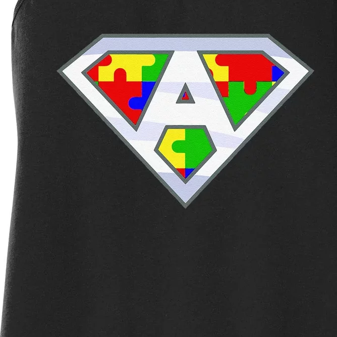 Autism Awareness Day Superhero Women's Racerback Tank