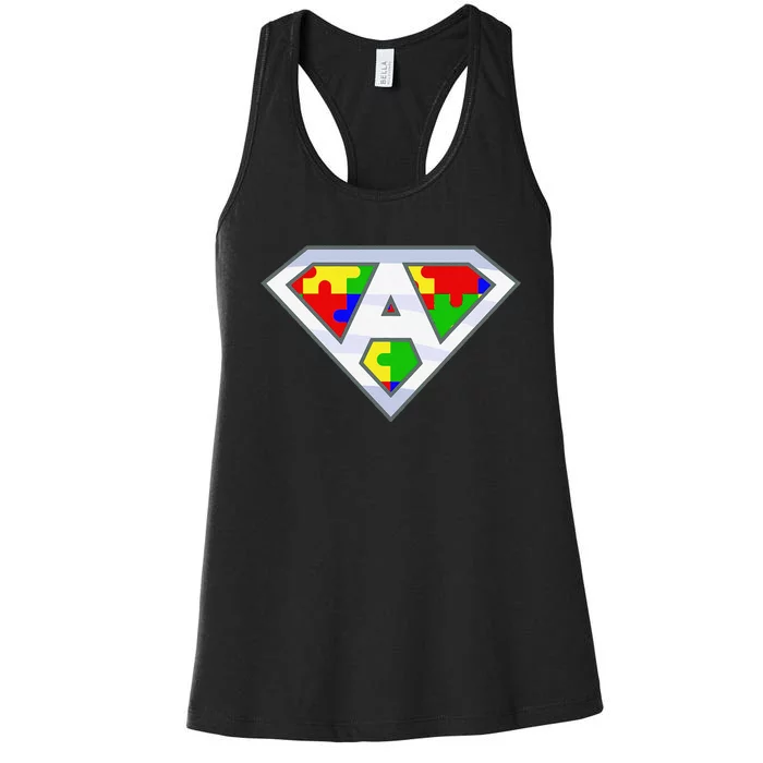 Autism Awareness Day Superhero Women's Racerback Tank