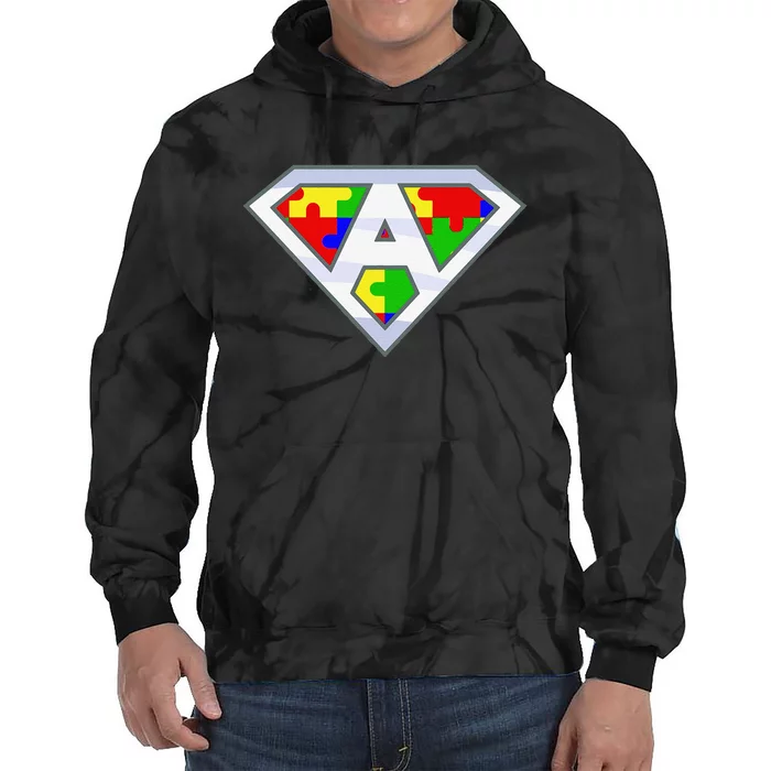 Autism Awareness Day Superhero Tie Dye Hoodie