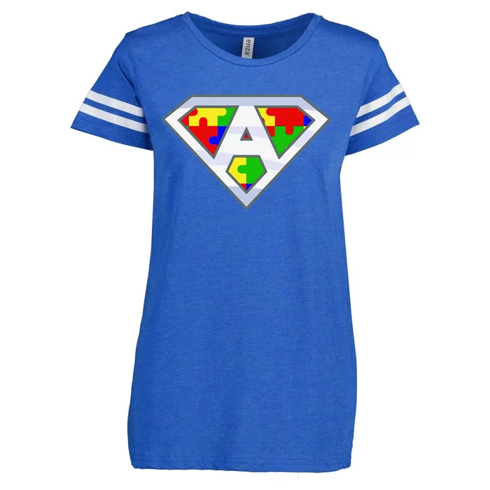 Autism Awareness Day Superhero Enza Ladies Jersey Football T-Shirt