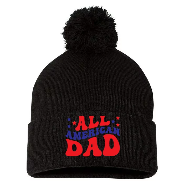 All American Dad Gift Classic Pom Pom 12in Knit Beanie