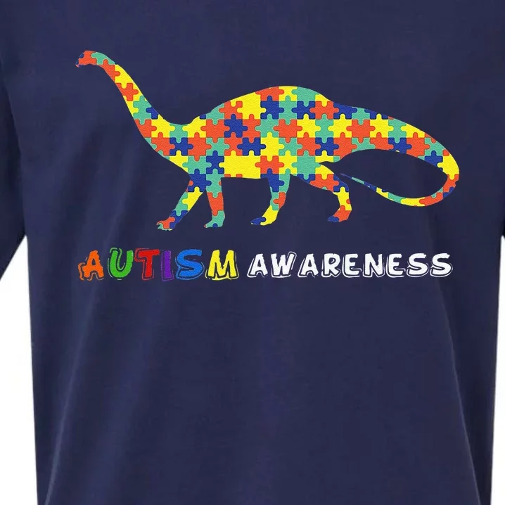 Autism Awareness Days Dinosaur Puzzle Gift Tee Sueded Cloud Jersey T-Shirt