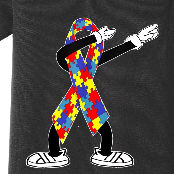 Autism Awareness Dabbing Puzzle Piece Love Dab Dance Baby Bodysuit