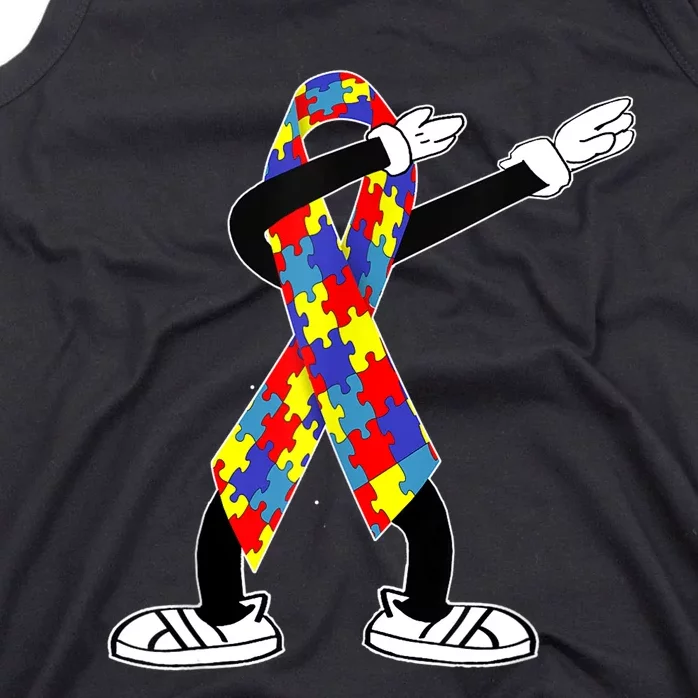 Autism Awareness Dabbing Puzzle Piece Love Dab Dance Tank Top