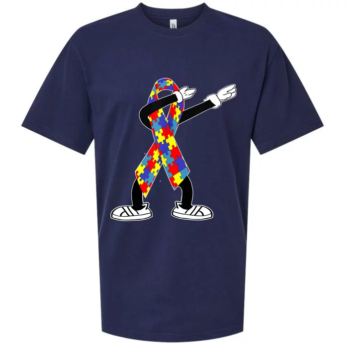 Autism Awareness Dabbing Puzzle Piece Love Dab Dance Sueded Cloud Jersey T-Shirt