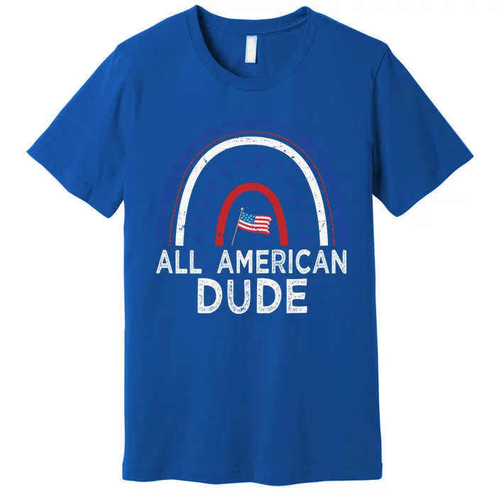 All American Dude Tie Dye 4th Of July Outfits For Family Great Gift Premium T-Shirt