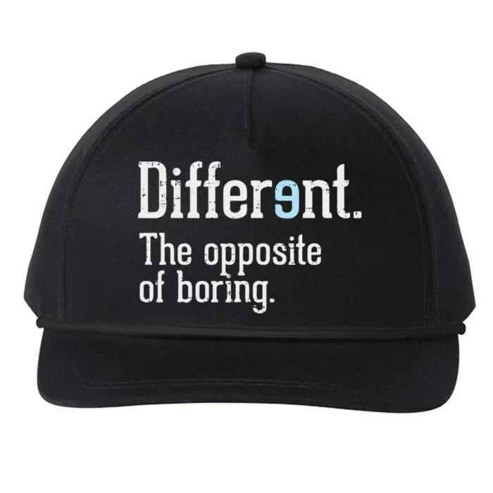 Autism Awareness Different Definition Autistic Gift Bo Snapback Five-Panel Rope Hat