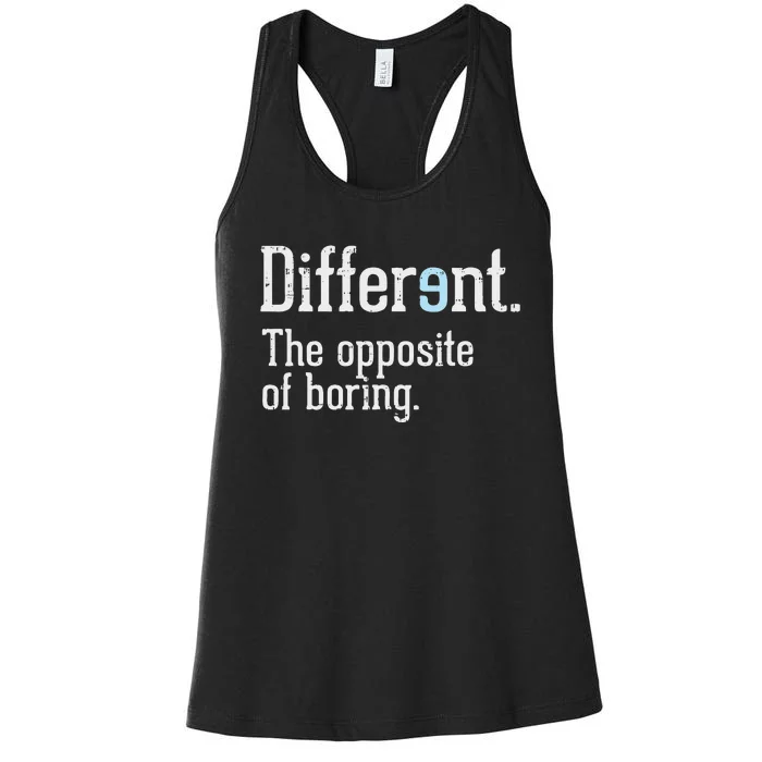 Autism Awareness Different Definition Autistic Gift Bo Women's Racerback Tank