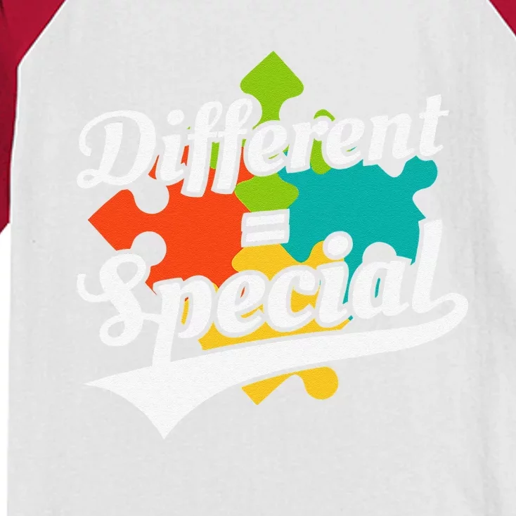 Autism Awareness Different Is Equal Special Tee Kids Colorblock Raglan Jersey