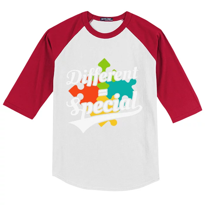 Autism Awareness Different Is Equal Special Tee Kids Colorblock Raglan Jersey