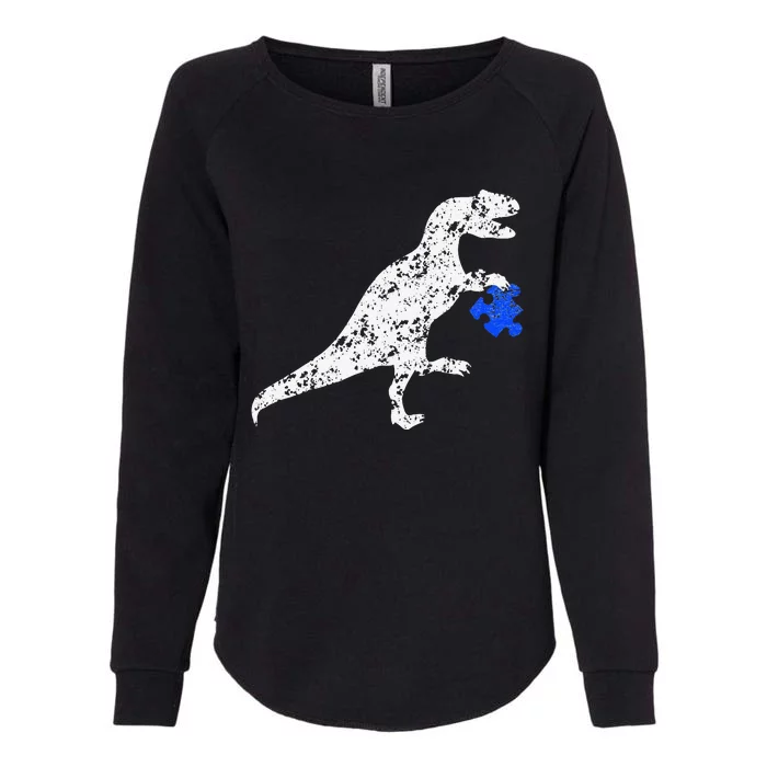 Autism Awareness Dino TRex Puzzle Autism Awareness Womens California Wash Sweatshirt