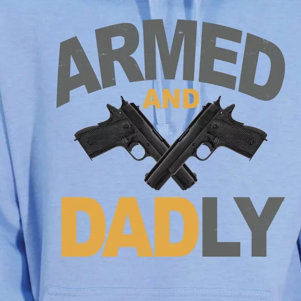 Armed And Dadly Fathers Day Gift Unisex Surf Hoodie