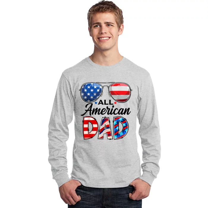 All American Dad Personalized 4th Of July American Family Tall Long Sleeve T-Shirt