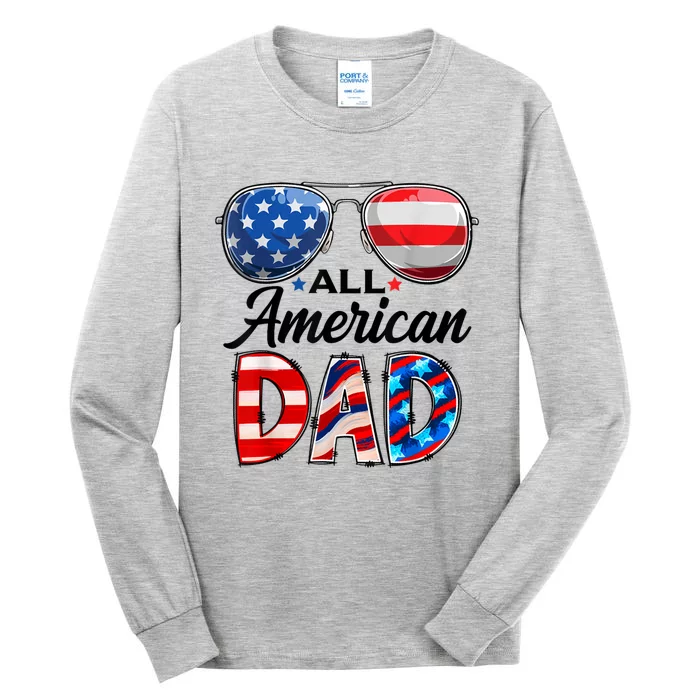 All American Dad Personalized 4th Of July American Family Tall Long Sleeve T-Shirt