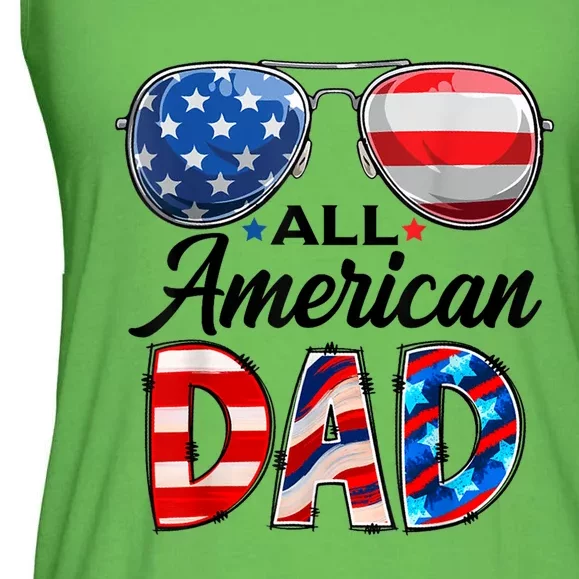 All American Dad Personalized 4th Of July American Family Ladies Essential Flowy Tank