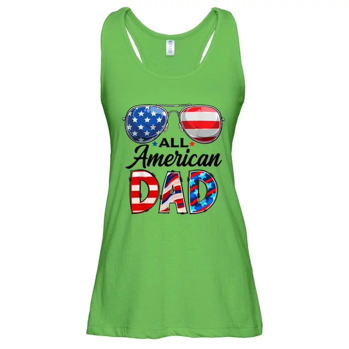 All American Dad Personalized 4th Of July American Family Ladies Essential Flowy Tank