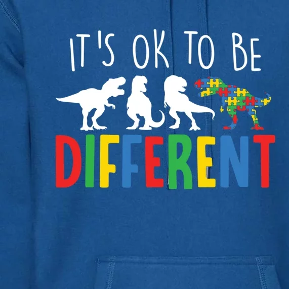 Autism Awareness Dinosaur ItS Ok To Be Different Meaningful Gift Premium Hoodie