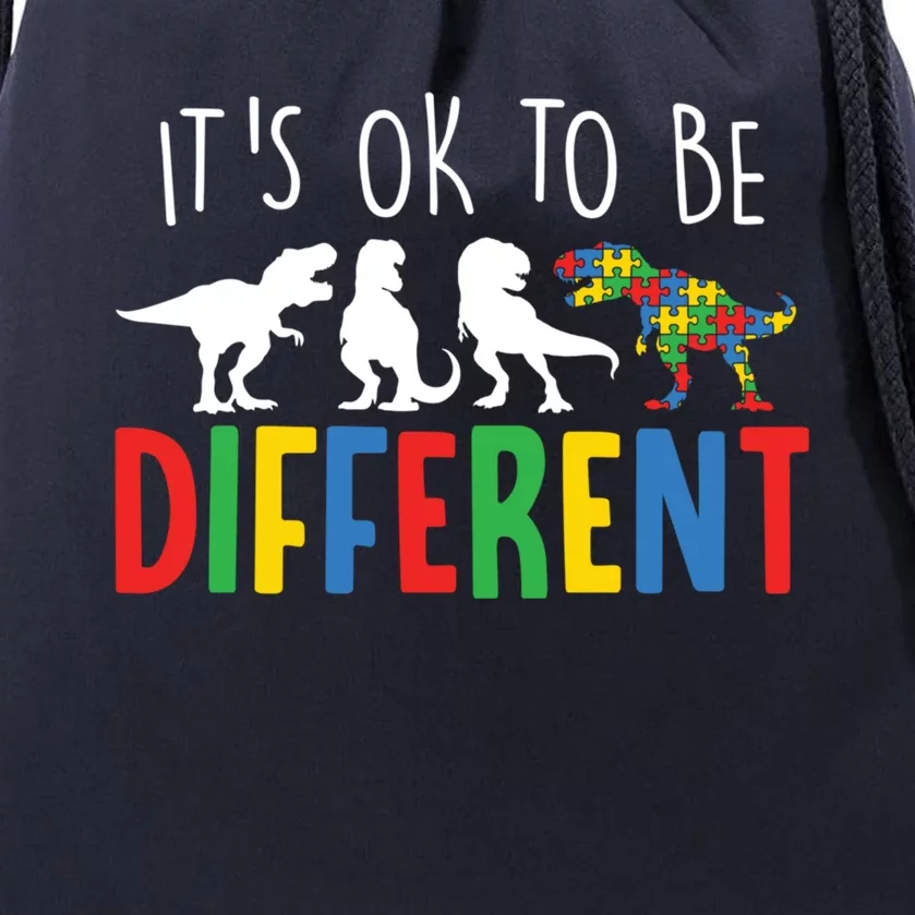 Autism Awareness Dinosaur ItS Ok To Be Different Meaningful Gift Drawstring Bag