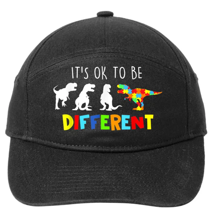 Autism Awareness Dinosaur Boy Its Ok To Be Different 7-Panel Snapback Hat