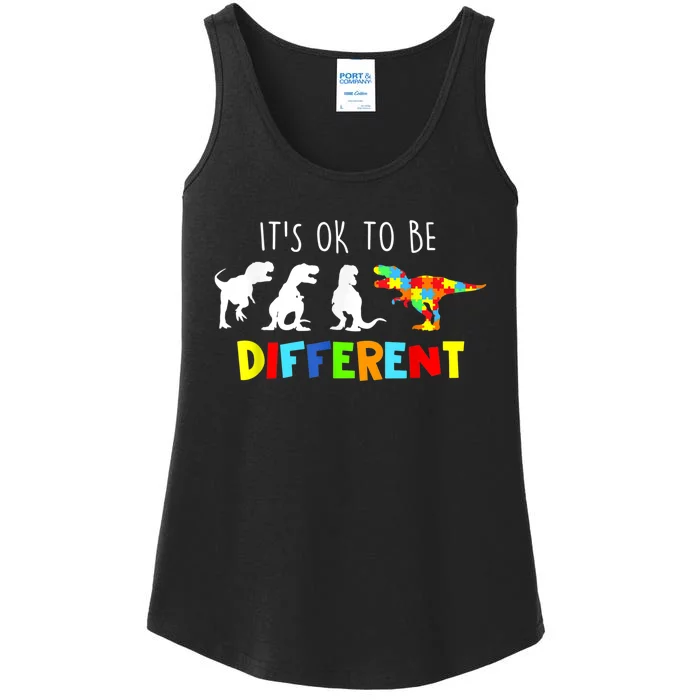 Autism Awareness Dinosaur Boy Its Ok To Be Different Ladies Essential Tank