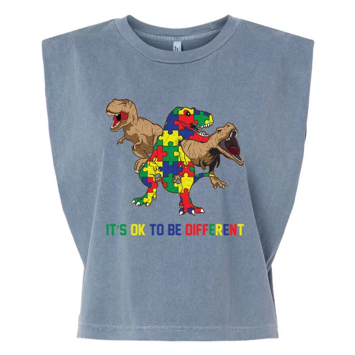 Autism Awareness Dinosaur Lovers Dino Gift Gift Garment-Dyed Women's Muscle Tee