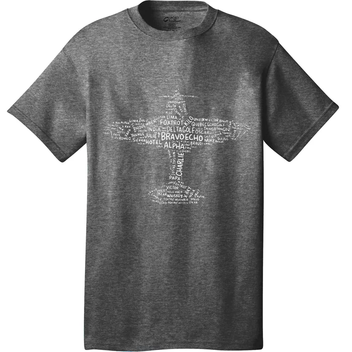 Airplane Aviation Design With Phonetic Alphabet For A Pilot T-Shirt