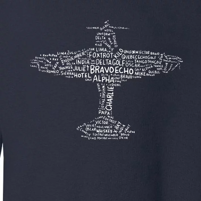 Airplane Aviation Design With Phonetic Alphabet For A Pilot Toddler Sweatshirt