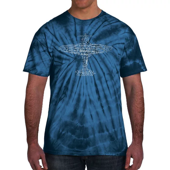 Airplane Aviation Design With Phonetic Alphabet For A Pilot Tie-Dye T-Shirt