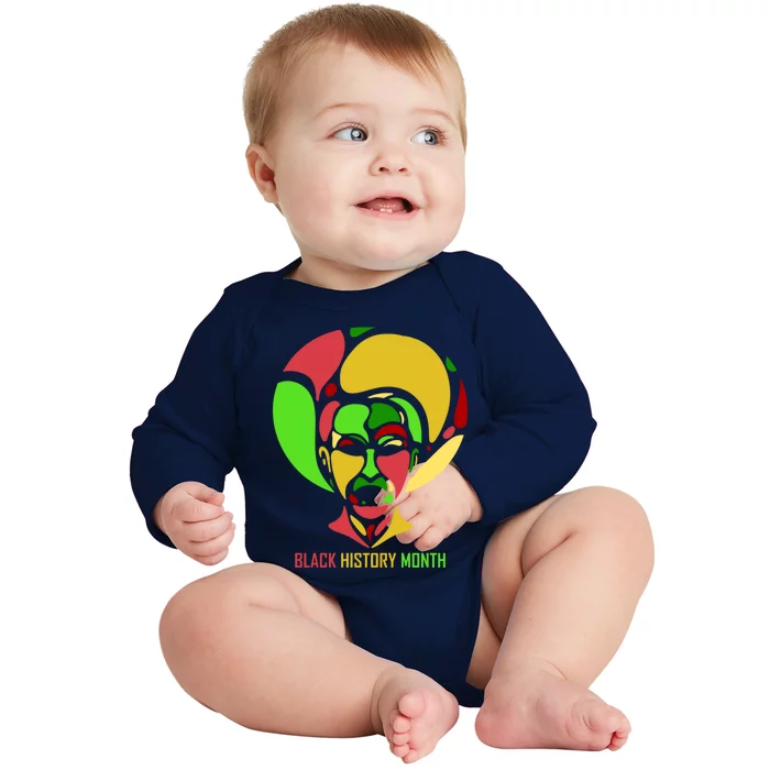 Afro American Dude For Black History Month Gift Baby Long Sleeve Bodysuit